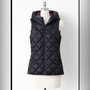 Lululemon “Fluffiest Vest” Reversible Hooded 80% Down Vest Black / Plaid Size 4